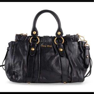 Mic Miu Vitello Lux Gathered Tote